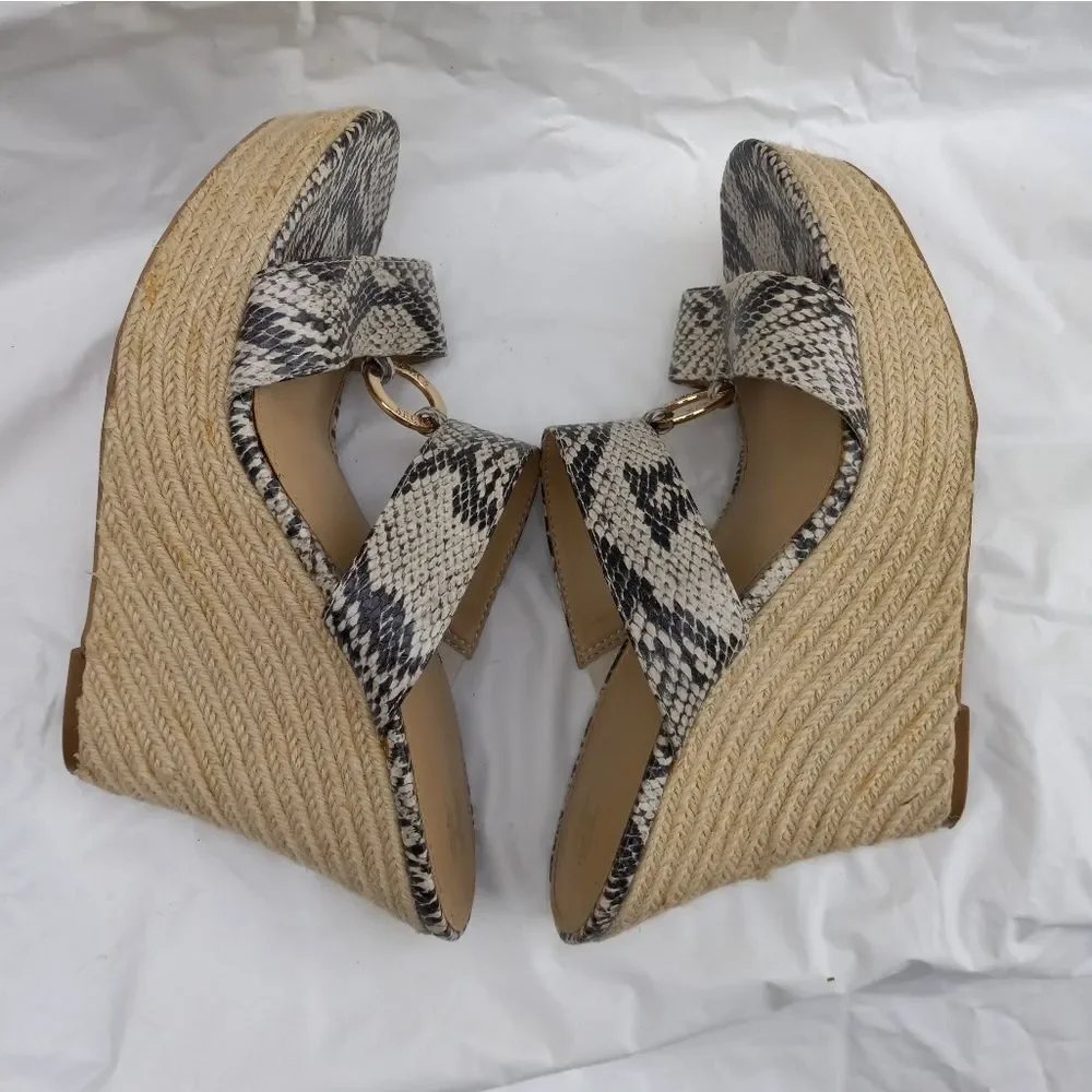 Victoria's Secret Spadrille Wedges Slip In Snakeskin Size 8.5 B